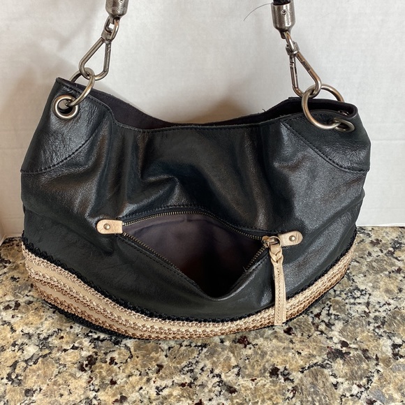 The Sak Indio Demi Shoulder Bag, Black/Shiitake Crochet, One Size - Picture 6 of 12